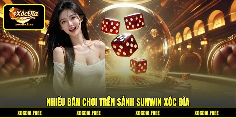 Nhiều bàn chơi trên sảnh Sunwin xóc đĩa